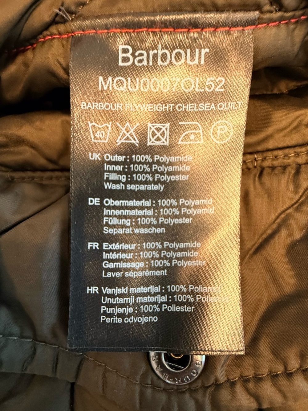 Barbour Chelsea Flyweight Quilted Jacket – Olive (Large) - Picture 5 of 5